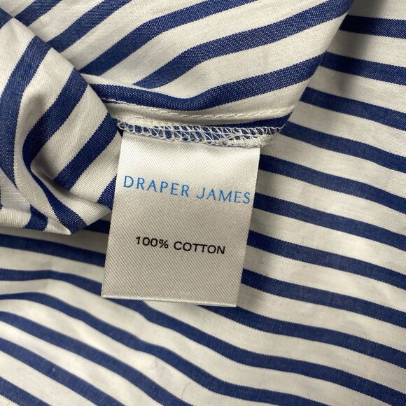 Draper James | Cam Smocked Dress in Blue White Shirting Stripe Sz 2X MSRP: $95 - Picture 15 of 16
